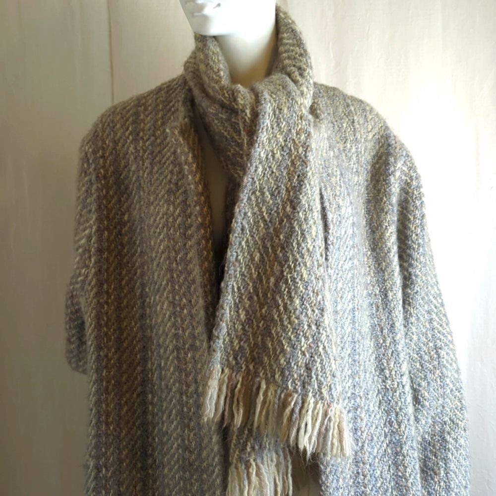 Coat Wool Gray Tapestries Ireland Limited Wool Coat Large - Picture 6 of 10